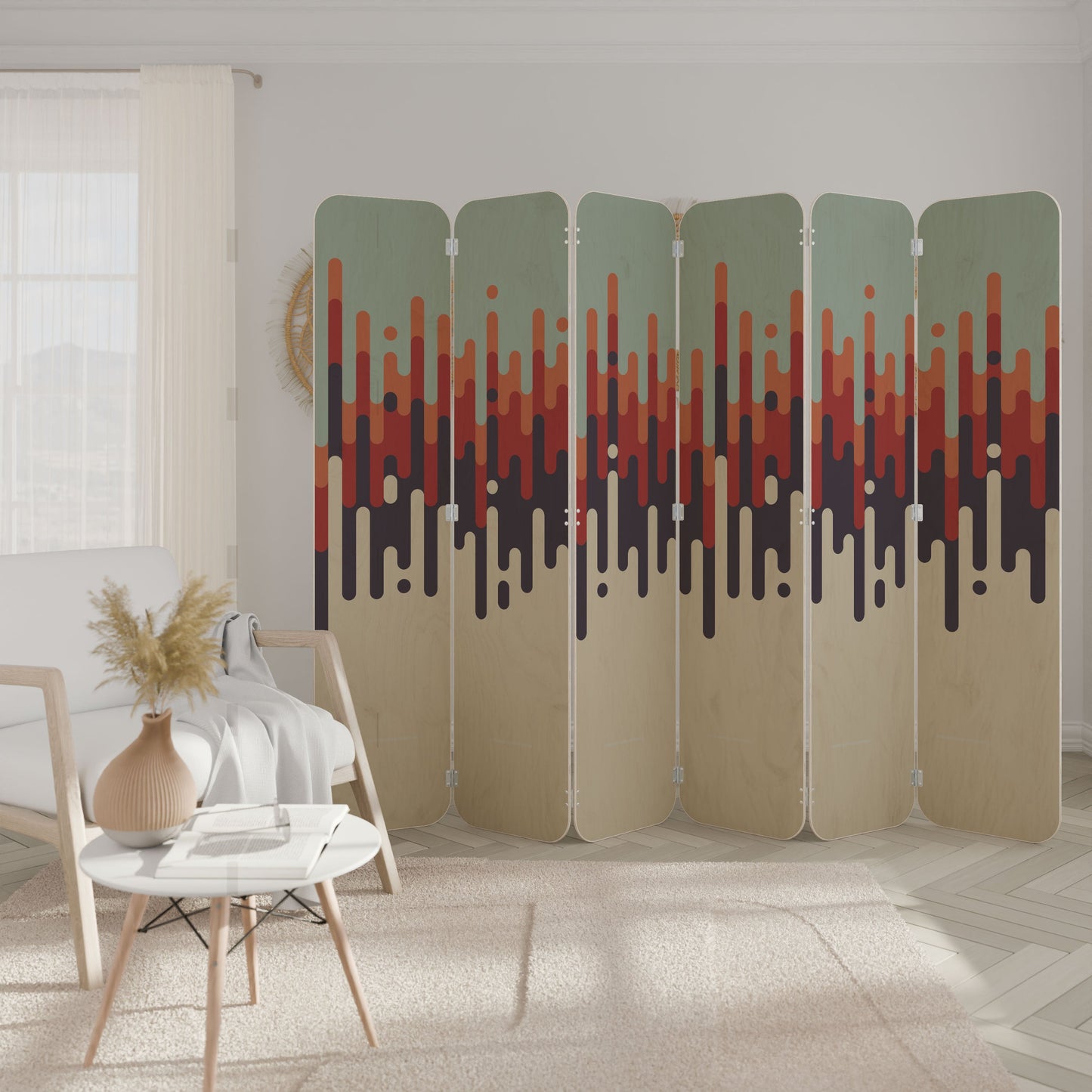 CHROMA CONTOURS 6-Panel Plywood Room Divider