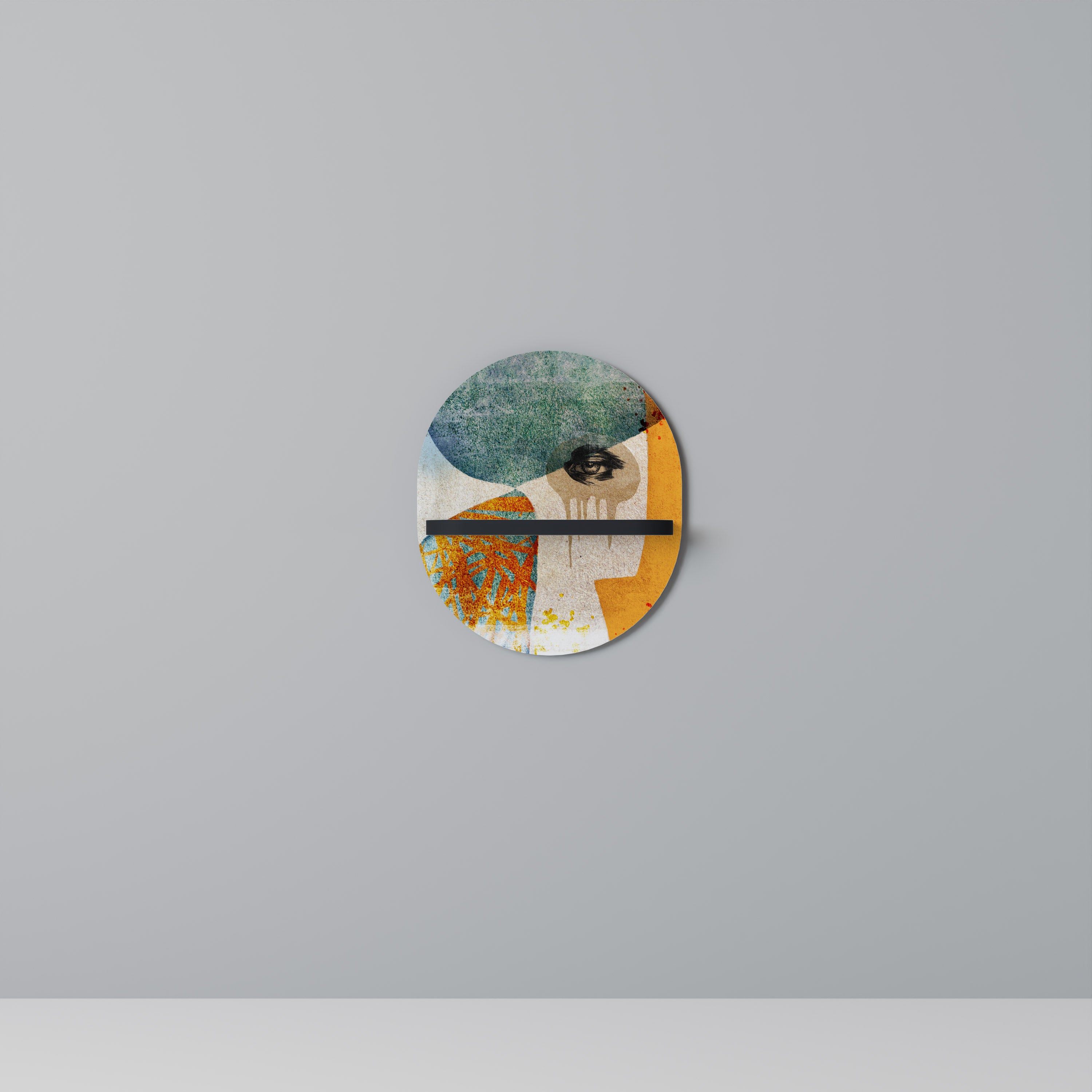 ABSTRACT FACES Decorative Art Shelf