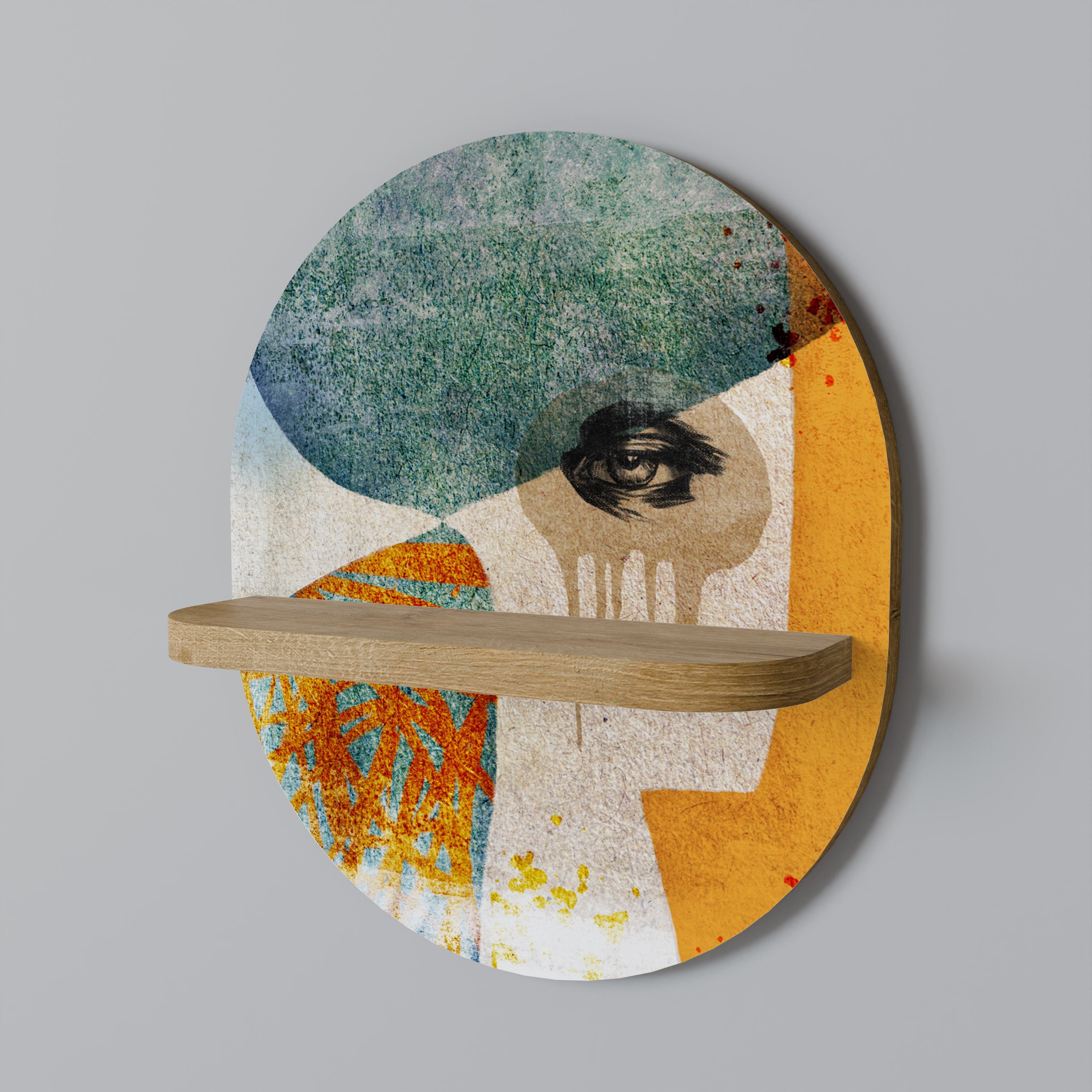 ABSTRACT FACES Decorative Art Shelf