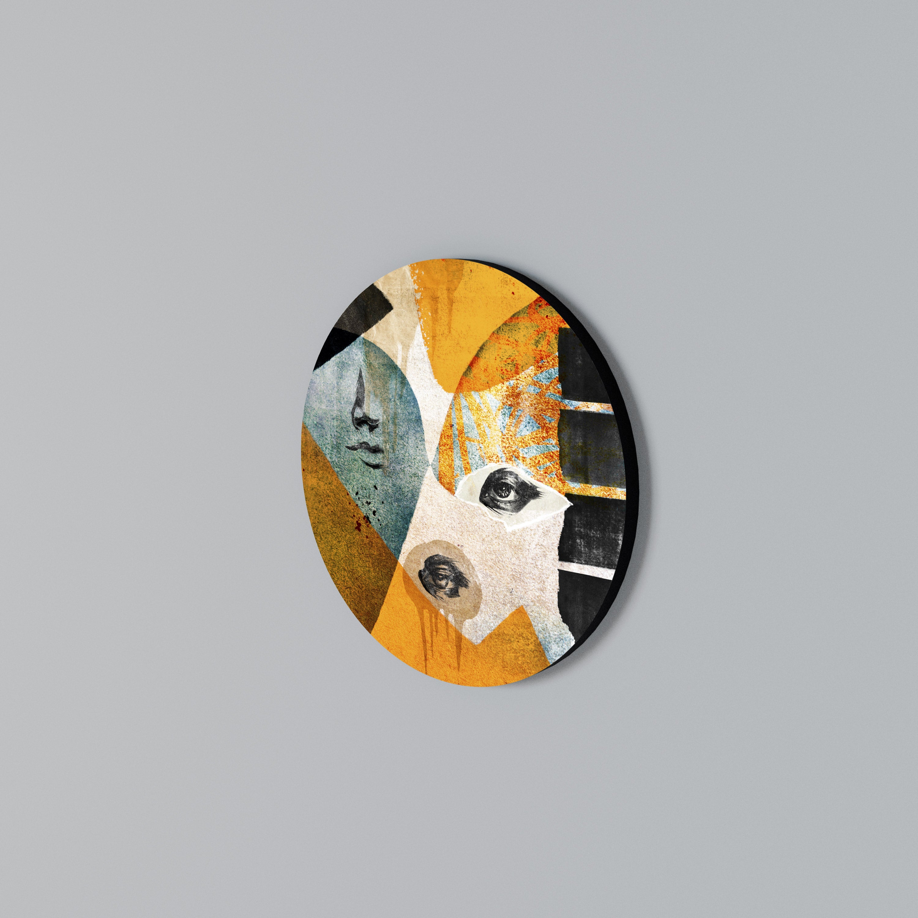 ABSTRACT FACES Rundes Wandbild