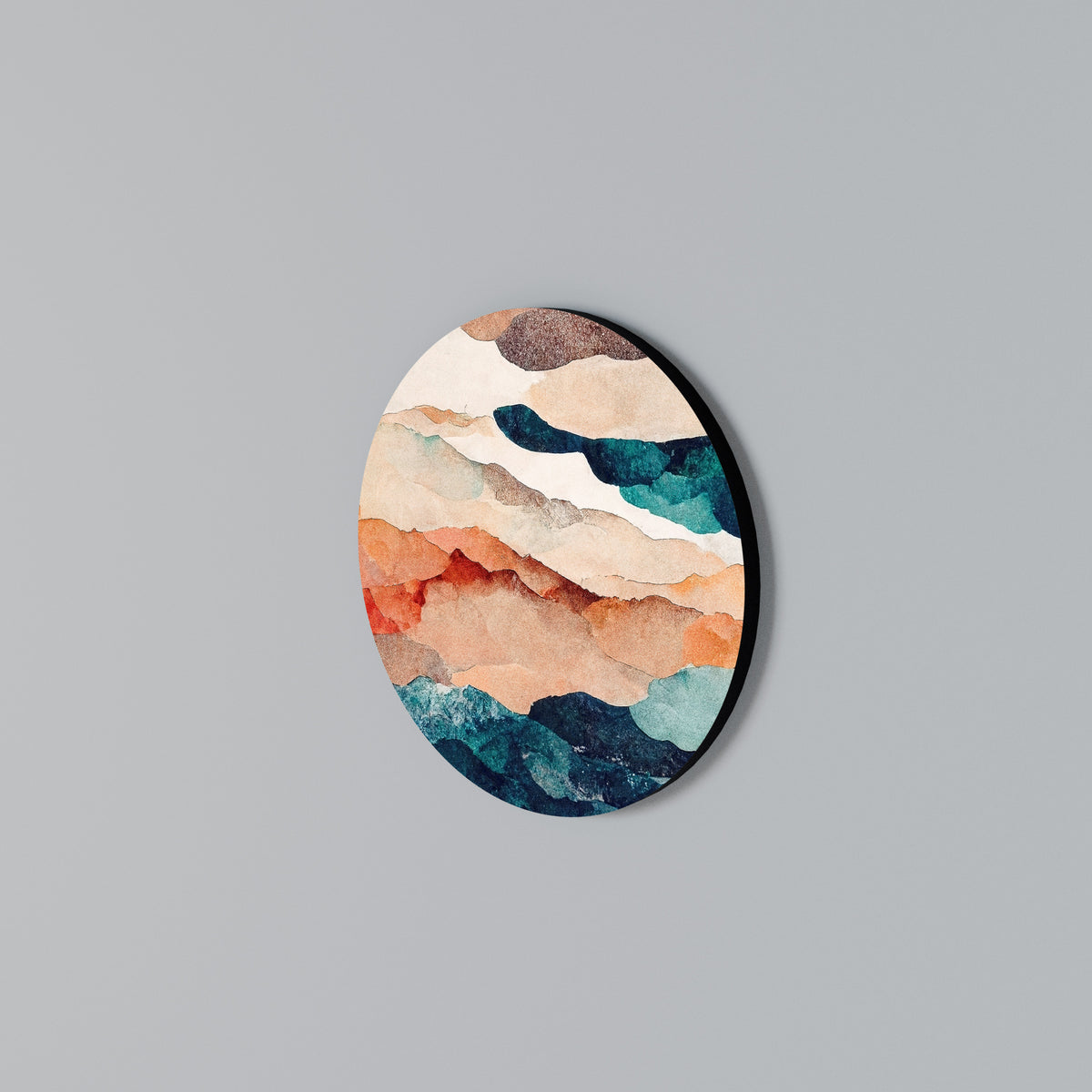 ABSTRACT LANDSCAPE Arte de Parede Redonda
