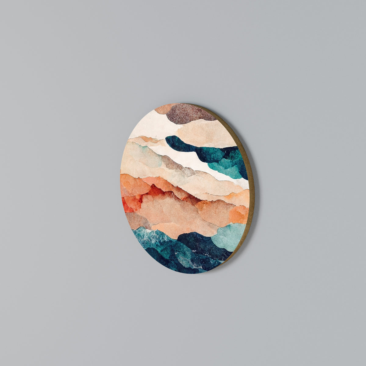 ABSTRACT LANDSCAPE Arte de Parede Redonda