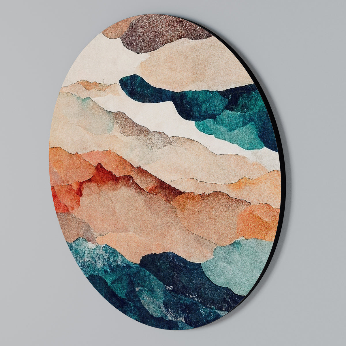 ABSTRACT LANDSCAPE Arte de Parede Redonda