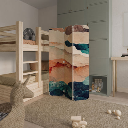 ABSTRACT LANDSCAPE 3-Panel Plywood Room Divider