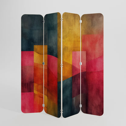 COLORFUL SOUNDS 4-Panel Plywood Room Divider