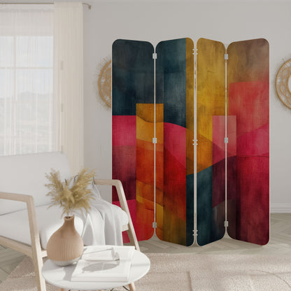 COLORFUL SOUNDS 4-Panel Plywood Room Divider