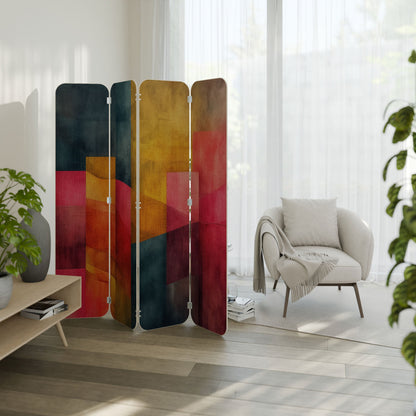 COLORFUL SOUNDS 4-Panel Plywood Room Divider