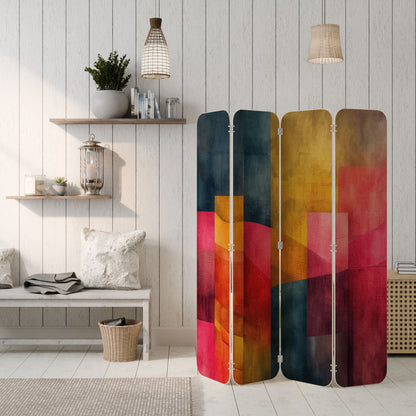 COLORFUL SOUNDS 4-Panel Plywood Room Divider