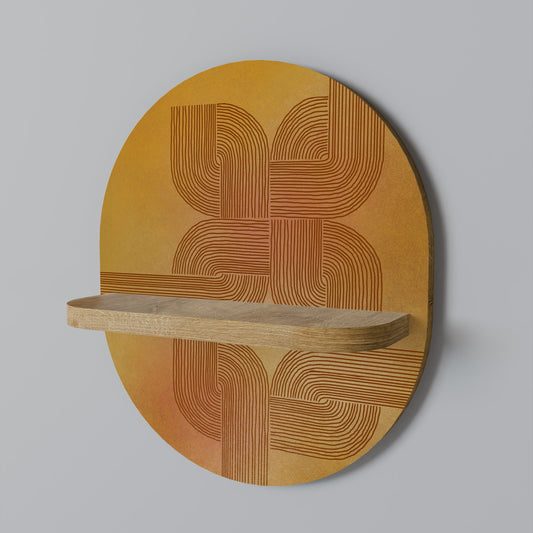 STRENGTHENING RELATION Oval Art Shelf In Oak Effect