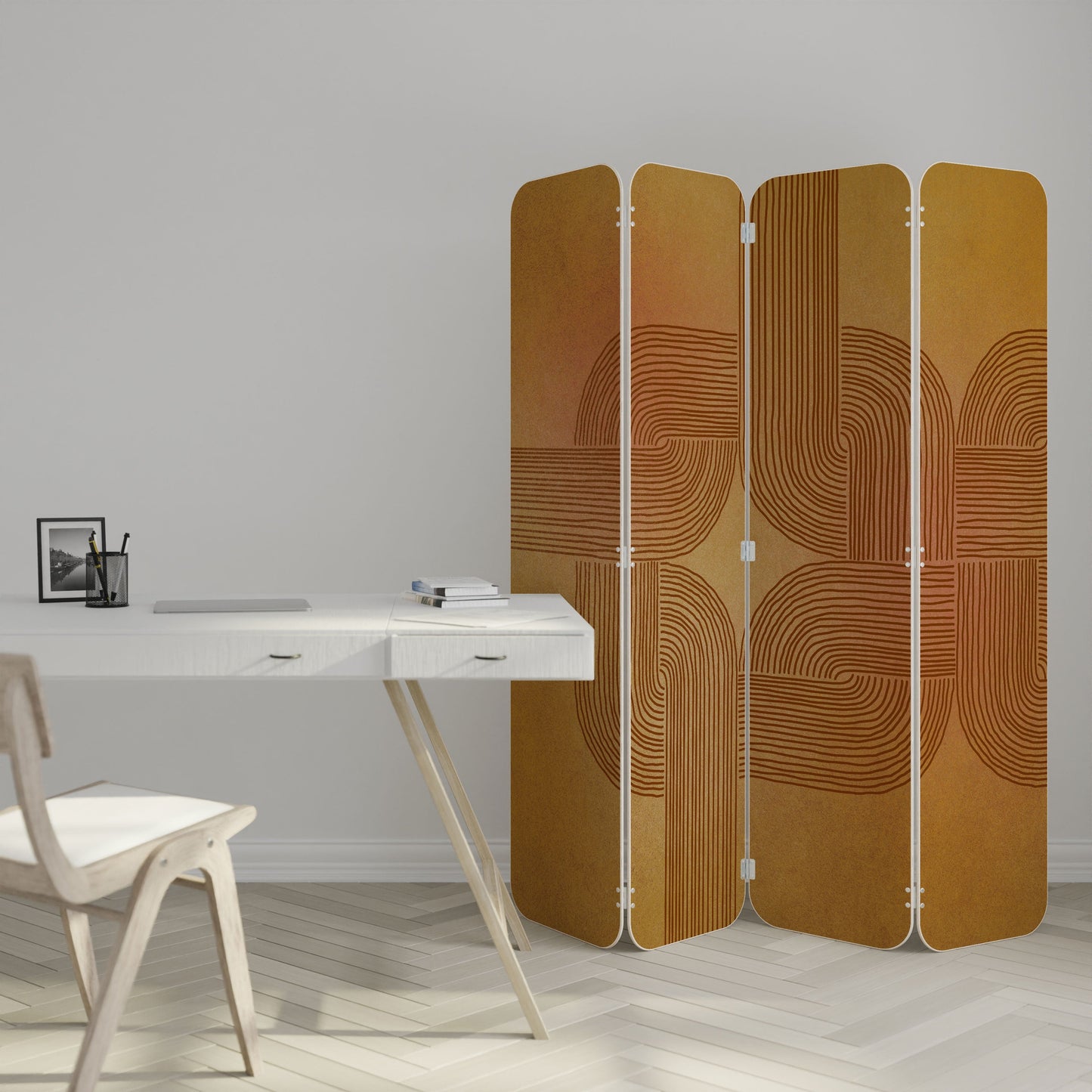 STRENGTHENING RELATION 4-Panel Plywood Room Divider