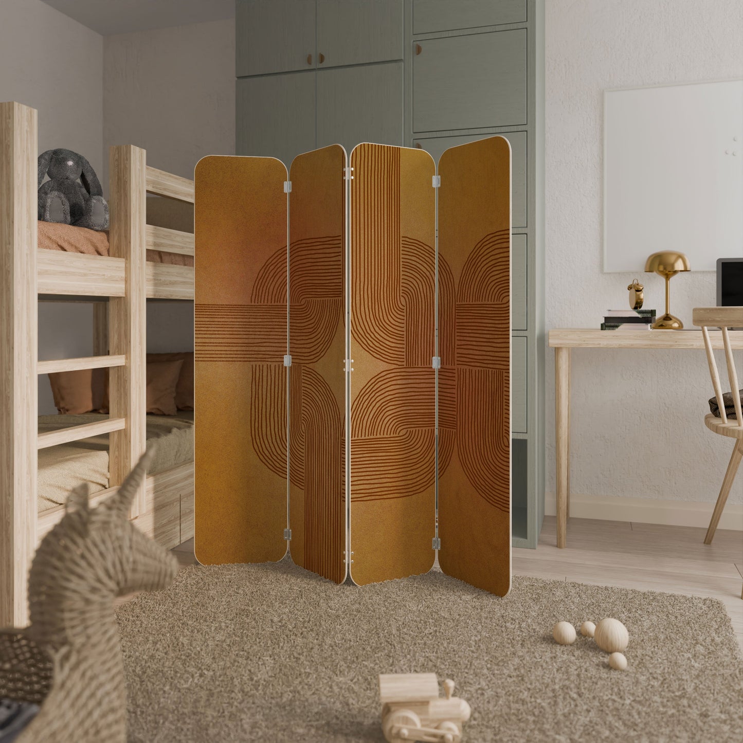 STRENGTHENING RELATION 4-Panel Plywood Room Divider