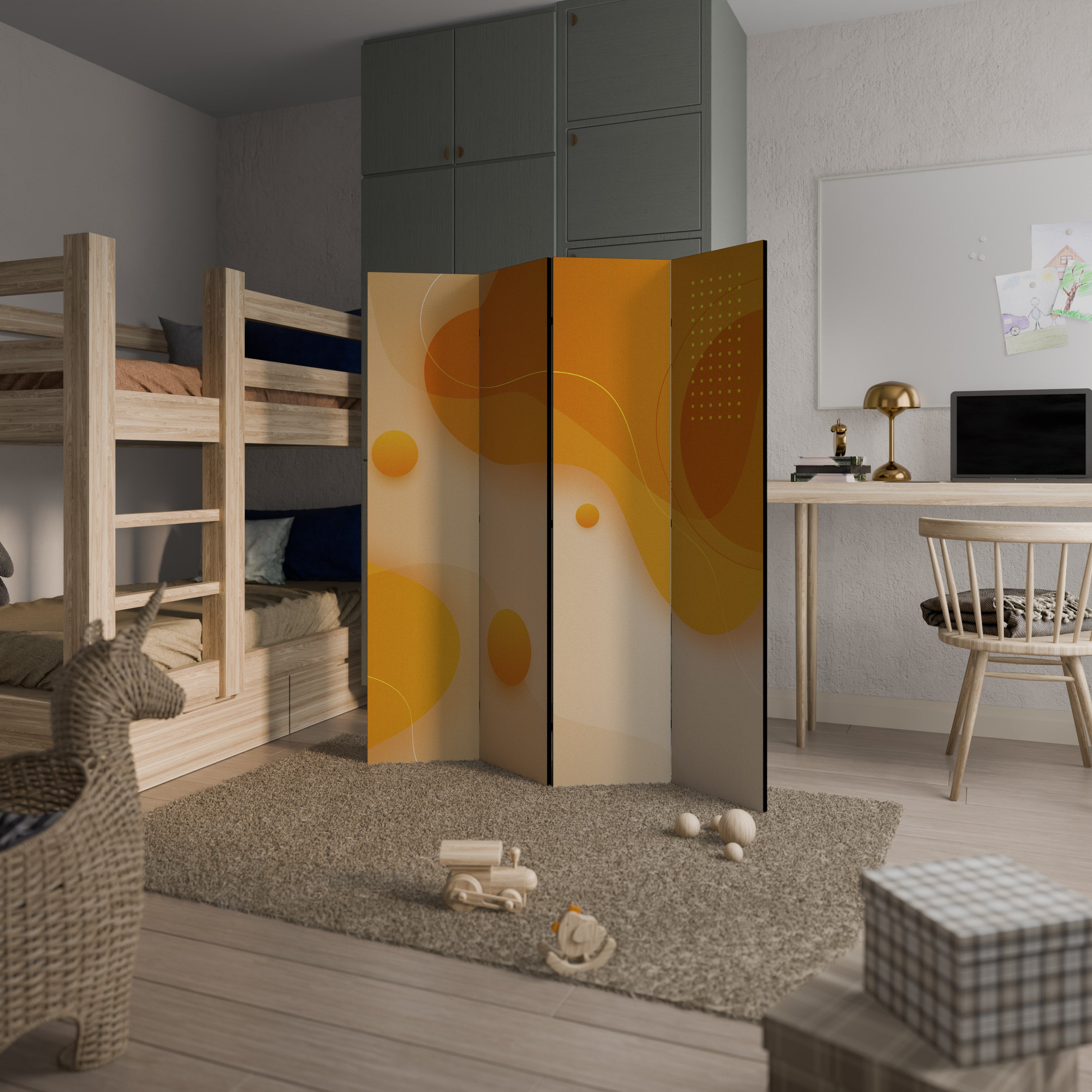 ORANGE ARRANGEMENT 4dílný paraván