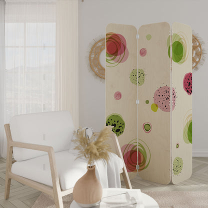 COLORFUL COSMOS 3-Panel Plywood Room Divider