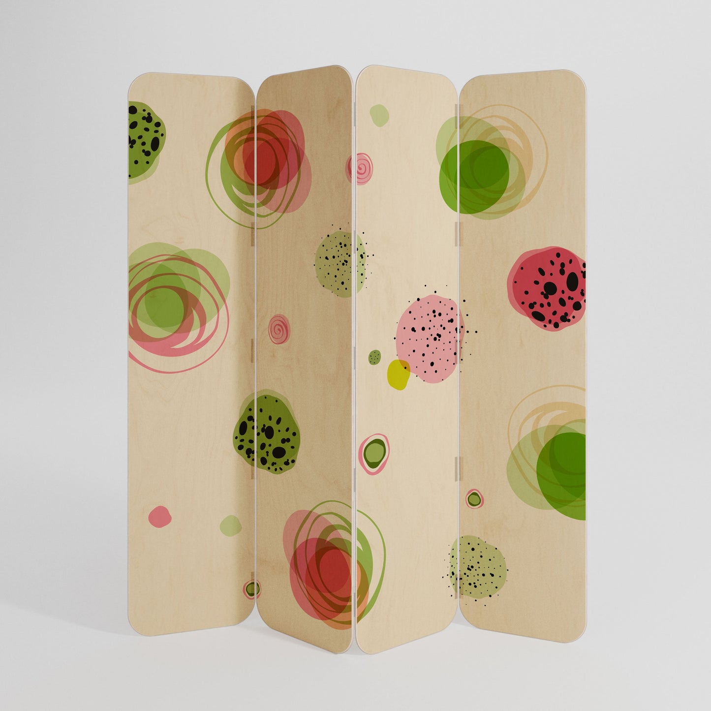 COLORFUL COSMOS 4-Panel Plywood Room Divider