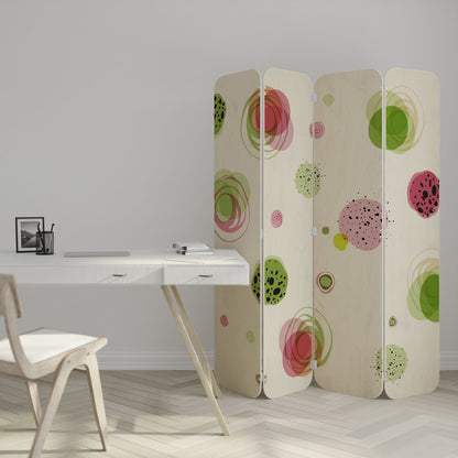 COLORFUL COSMOS 4-Panel Plywood Room Divider