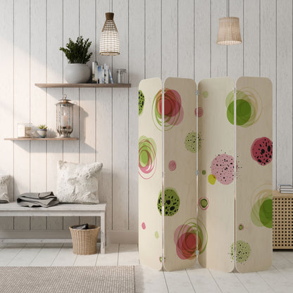 COLORFUL COSMOS 4-Panel Plywood Room Divider