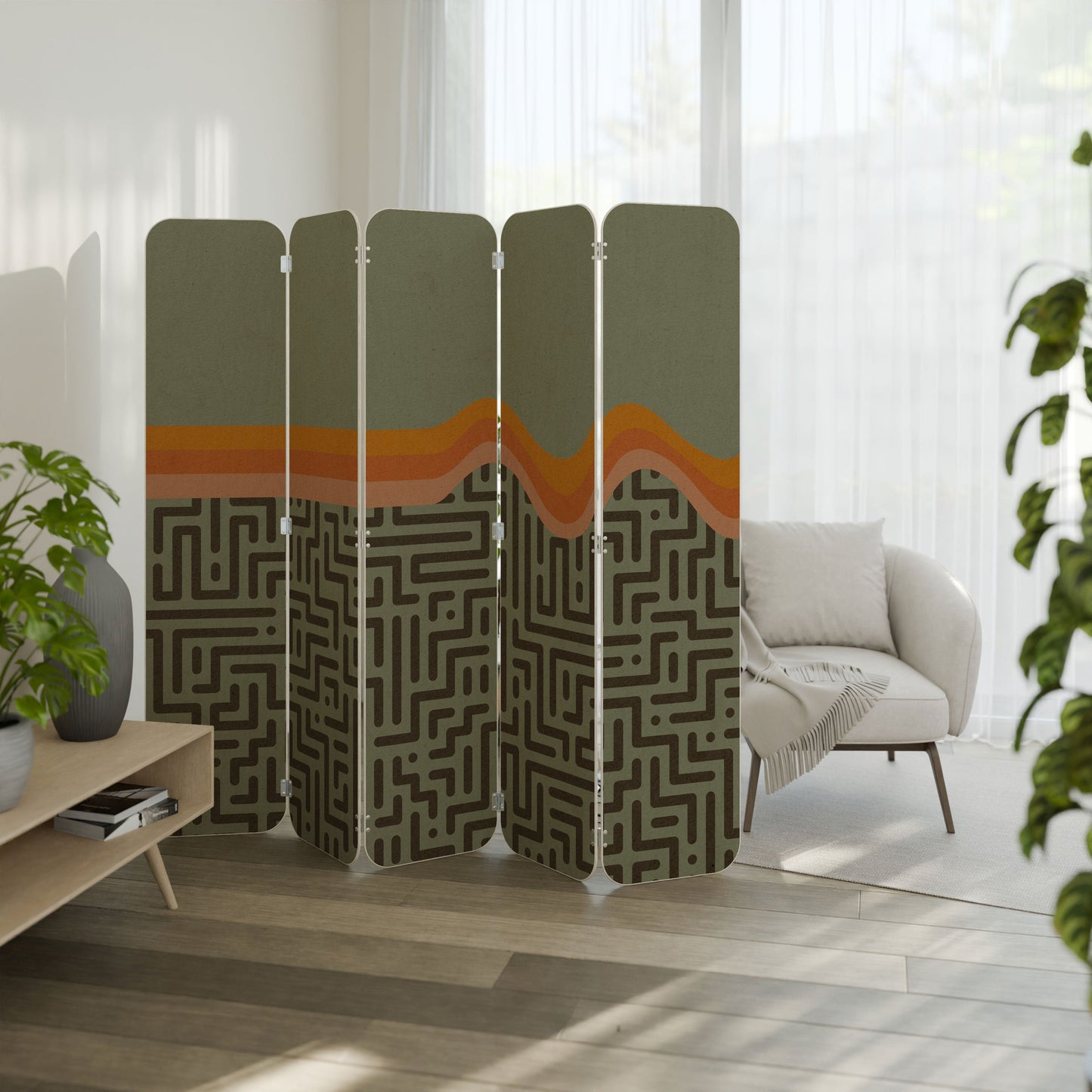 SIMPLE SOLUTIONS 5-Panel Plywood Room Divider