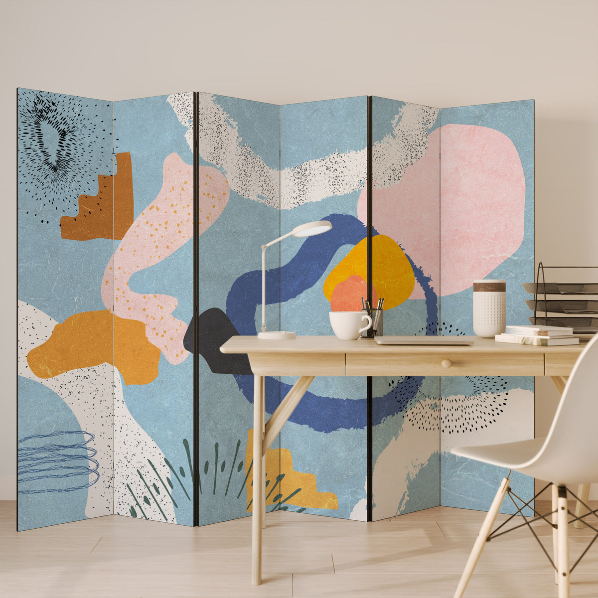 DREAMY SWIRLS 6-Panel Room Divider