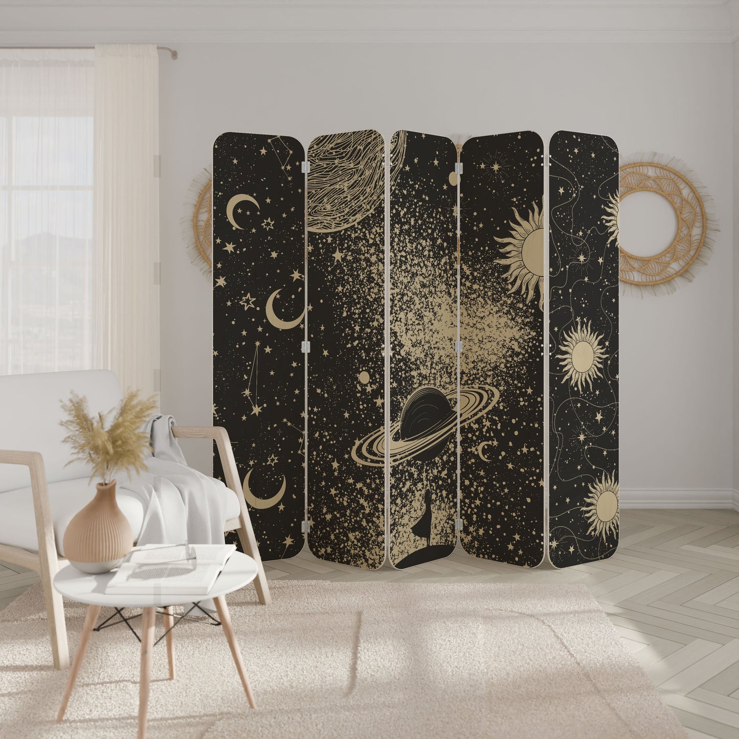 BRILLIANT UNIVERSE 5-Panel Plywood Room Divider