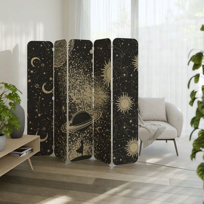 BRILLIANT UNIVERSE 5-Panel Plywood Room Divider