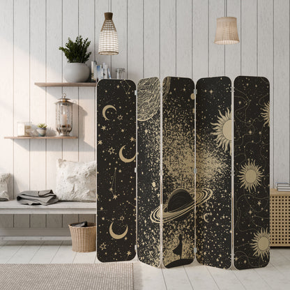 BRILLIANT UNIVERSE 5-Panel Plywood Room Divider