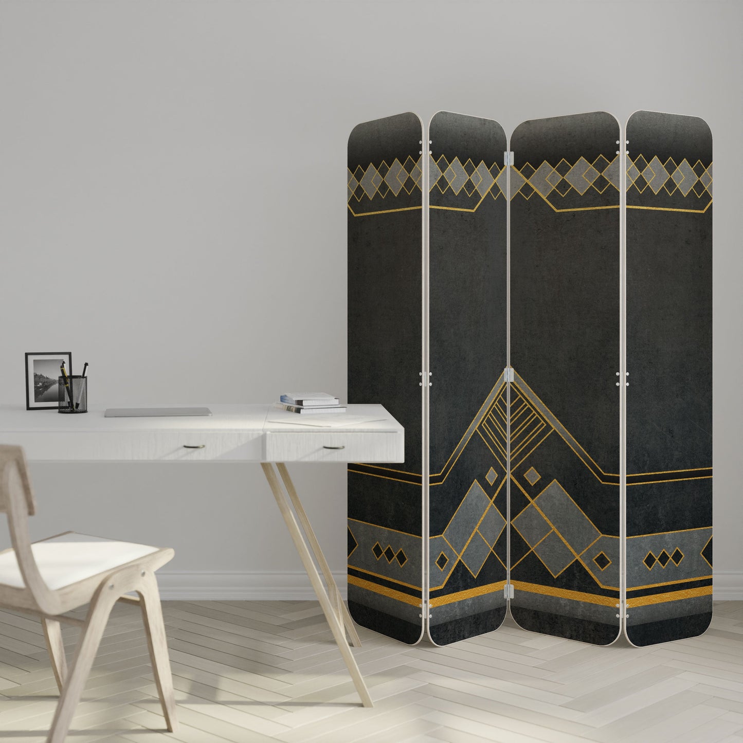 ROYAL ORDINARINESS 4-Panel Plywood Room Divider