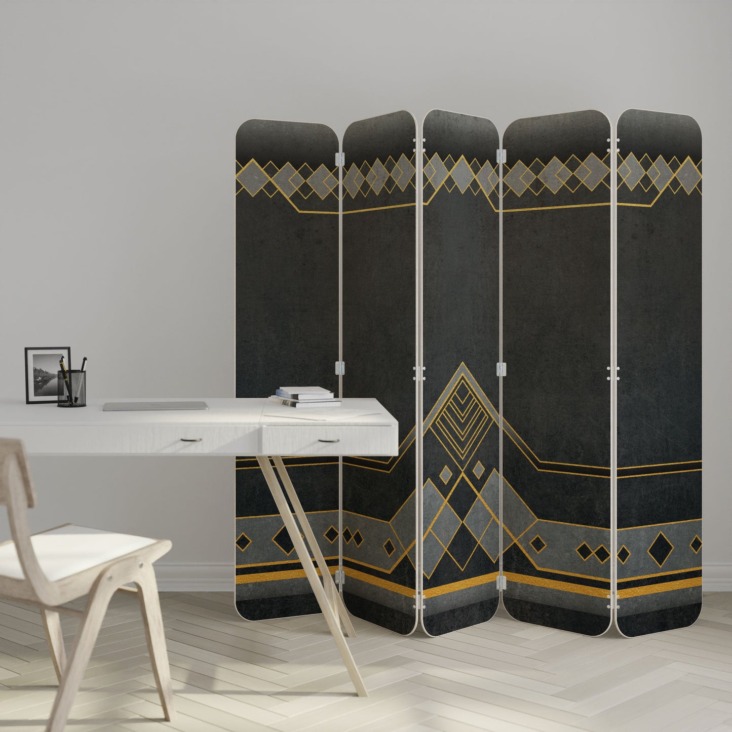 ROYAL ORDINARINESS 5-Panel Plywood Room Divider