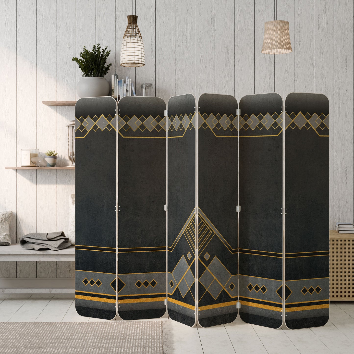 ROYAL ORDINARINESS 6-Panel Plywood Room Divider