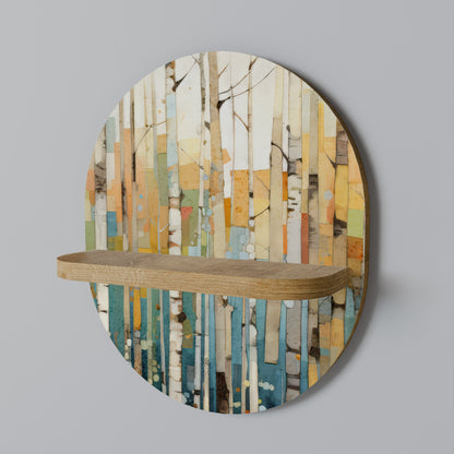 BIRCH KALEIDOSCOPE Oval Art Shelf In Oak Effect