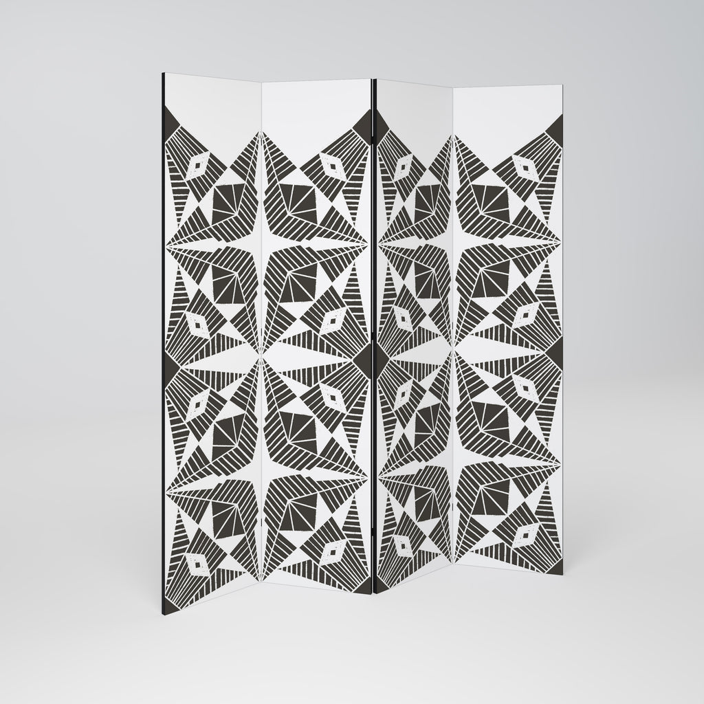 MONOCHROME NEXUS 4-Panel Room Divider