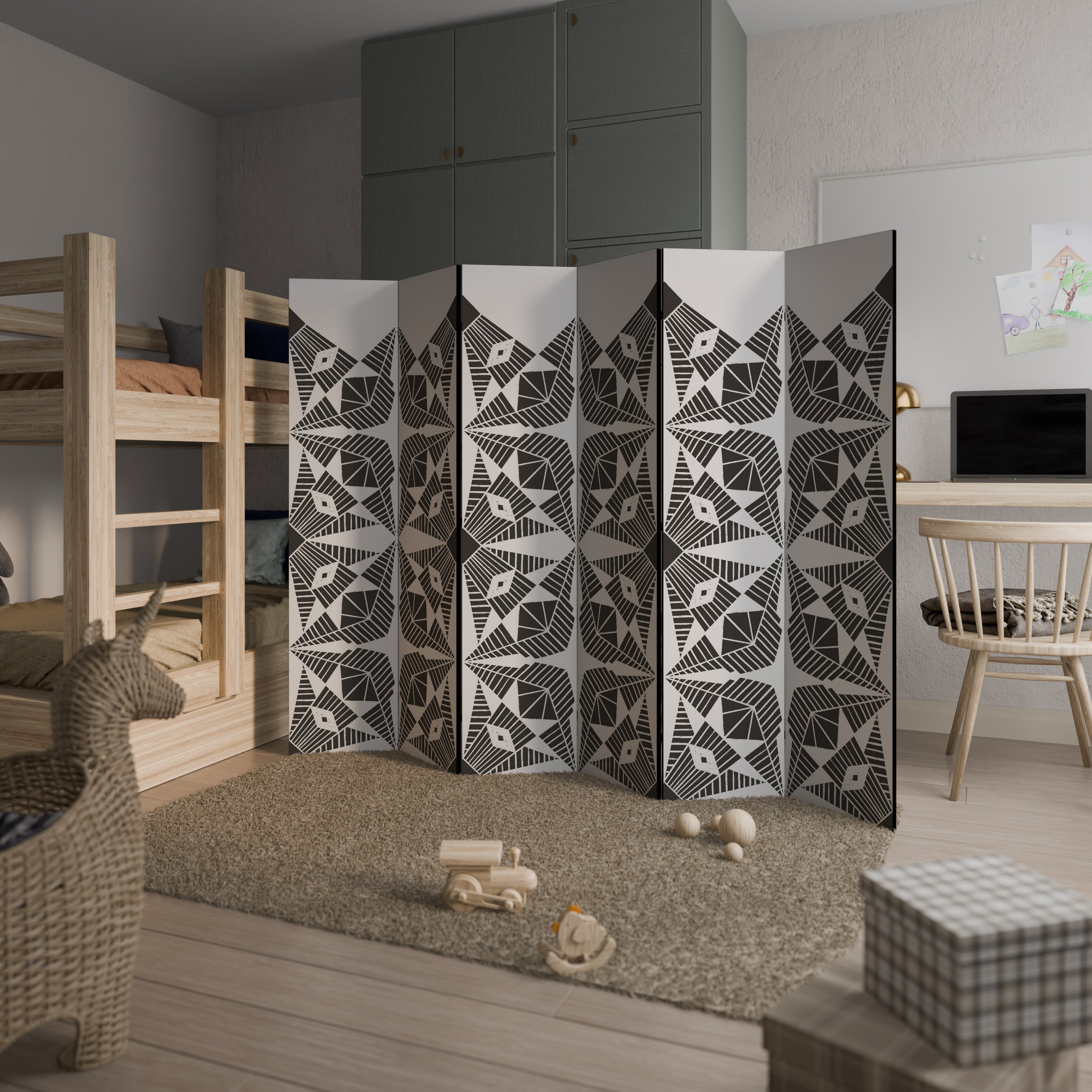 MONOCHROME NEXUS Rumsavdelare 6 paneler