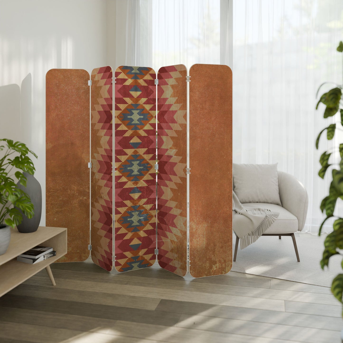 INDIAN FOLK 5-Panel Plywood Room Divider