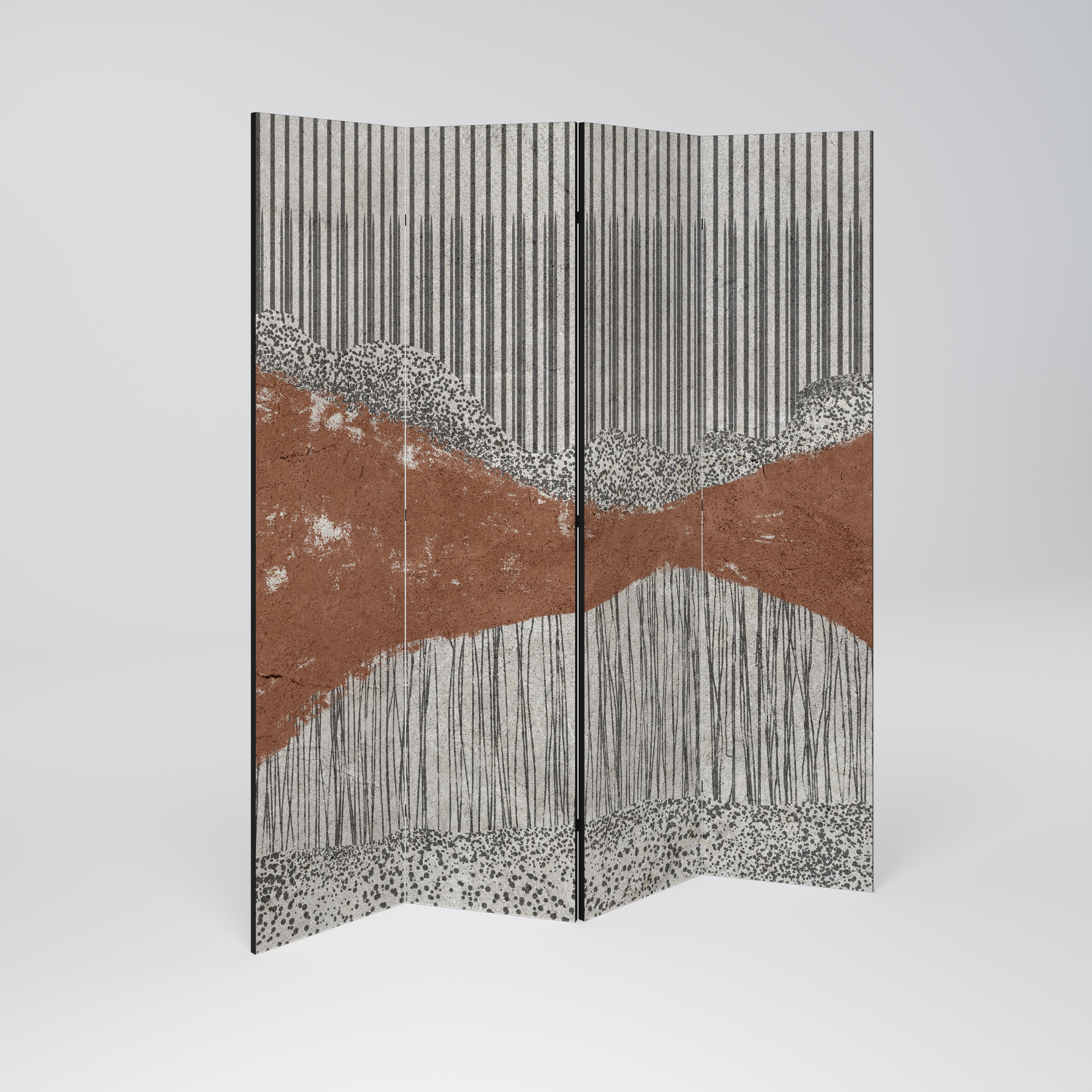 STRIPED TERRAIN 4-Panel Room Divider