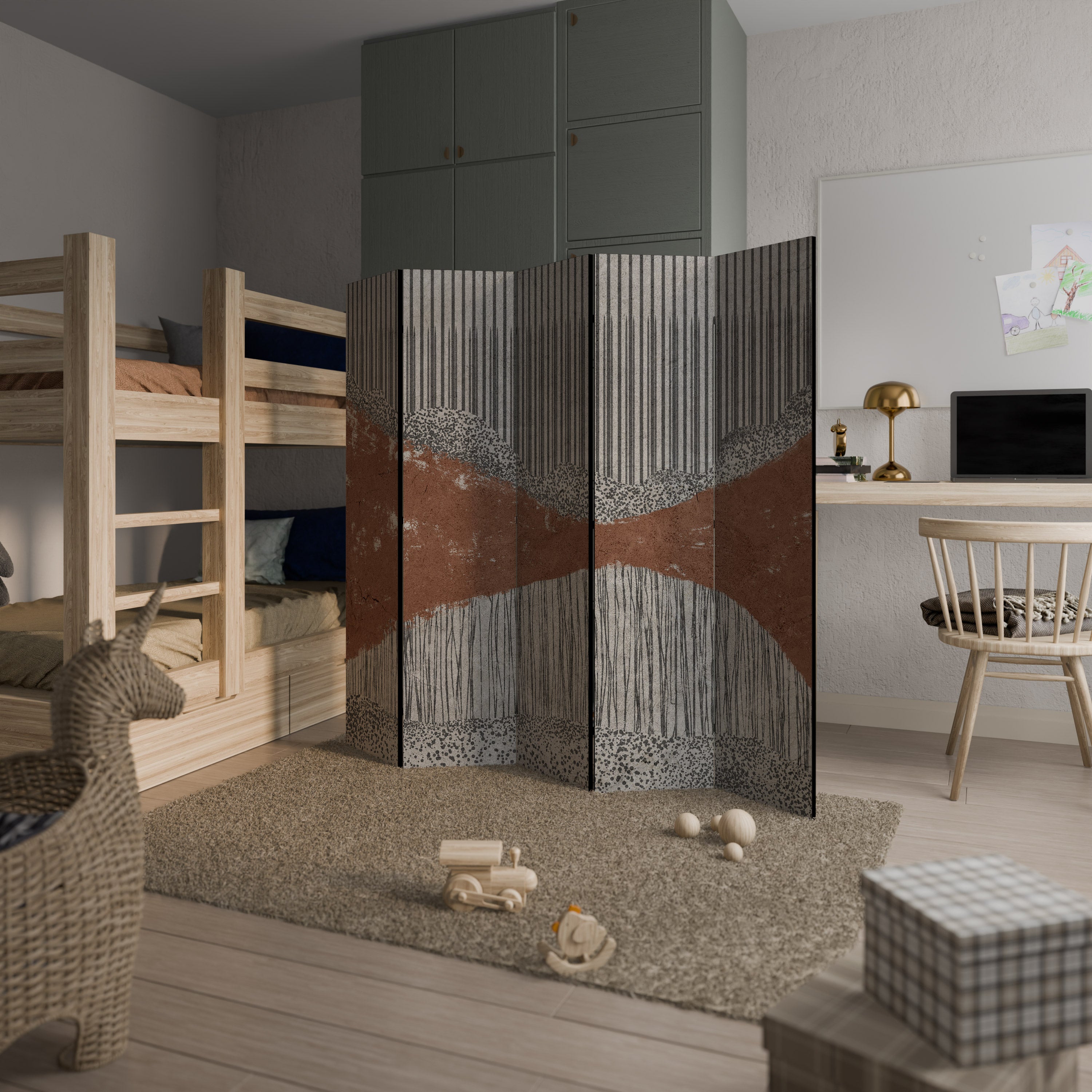 STRIPED TERRAIN Παραβάν με 5 πάνελ