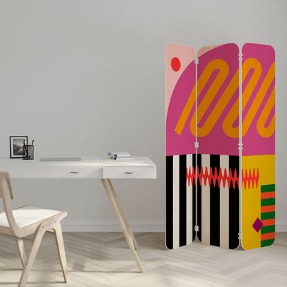 VIVID ART 3-Panel Plywood Room Divider