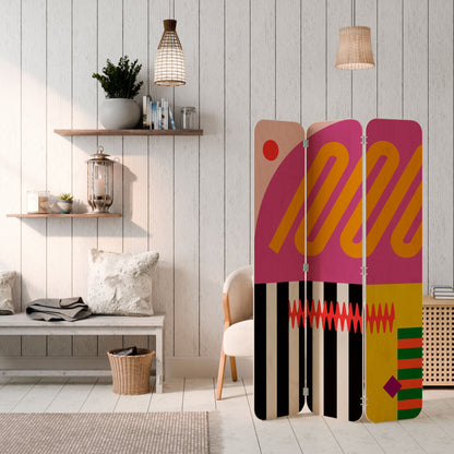 VIVID ART 3-Panel Plywood Room Divider