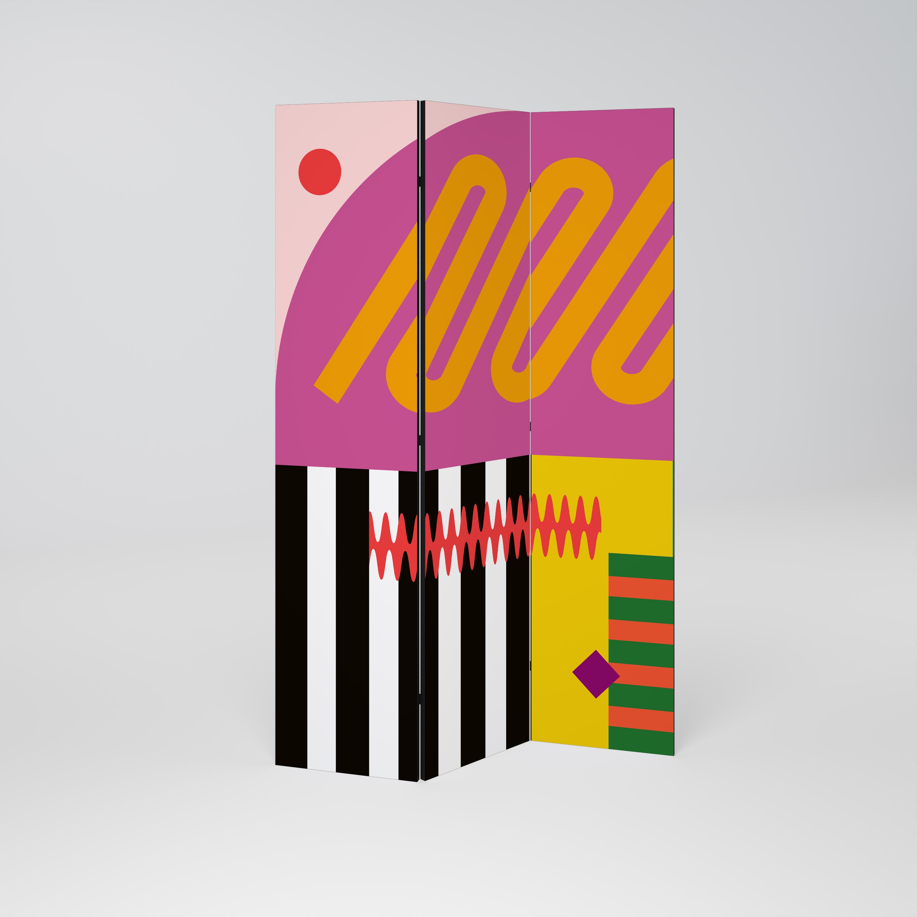 VIVID ART Dekorativ rumsavdelare – 3 paneler