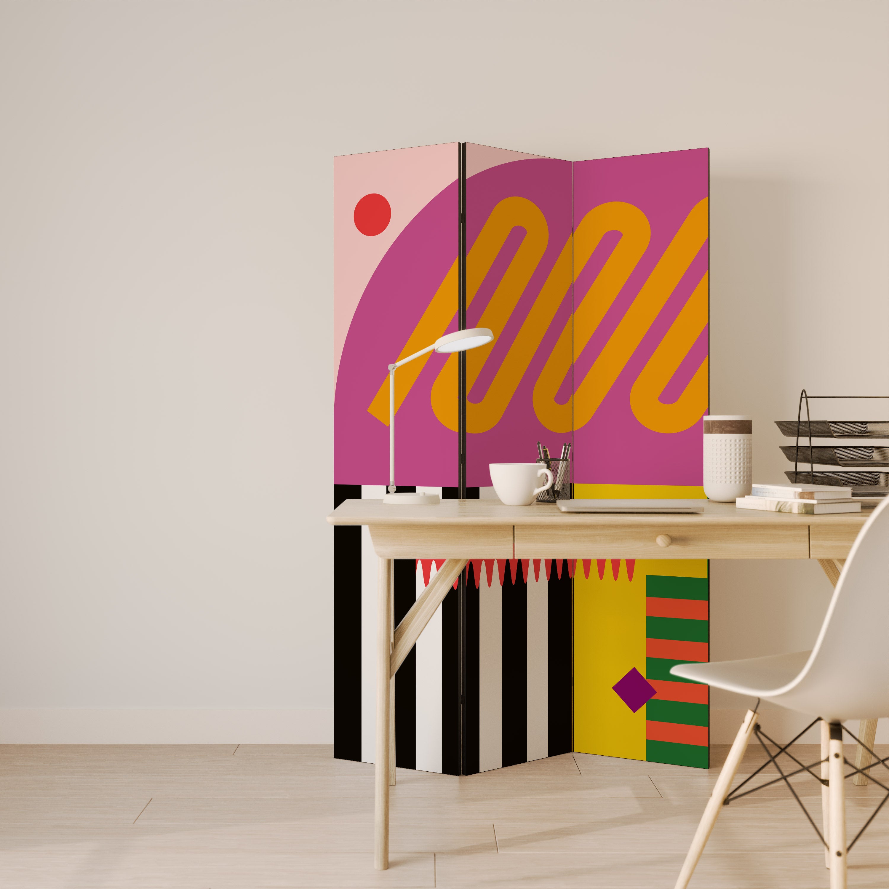 VIVID ART Dekorativ rumsavdelare – 3 paneler