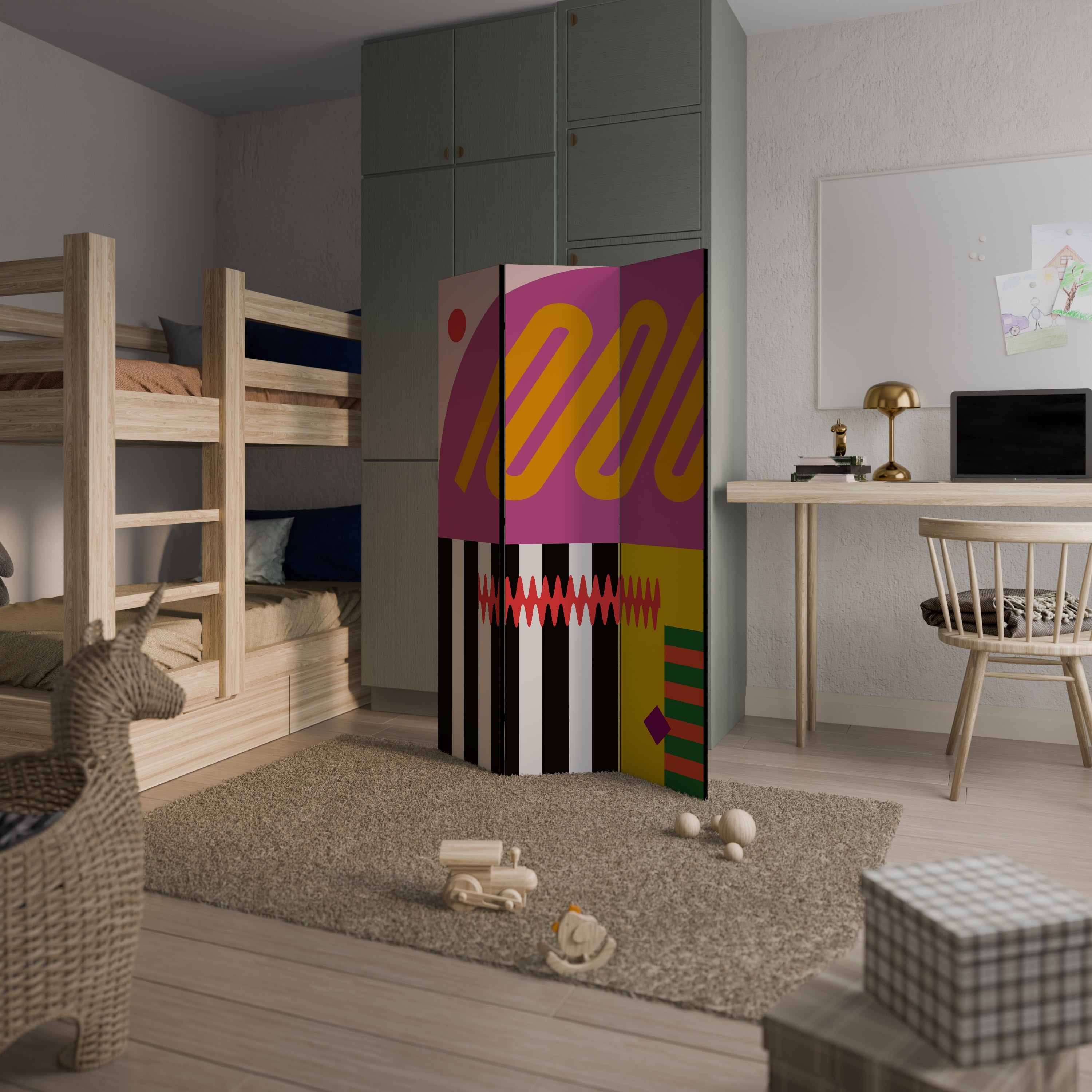 VIVID ART Dekorativ rumsavdelare – 3 paneler