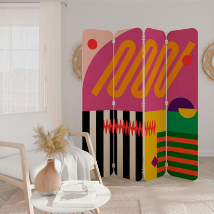 VIVID ART 4-Panel Plywood Room Divider