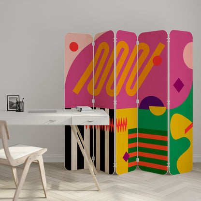 VIVID ART 5-Panel Plywood Room Divider