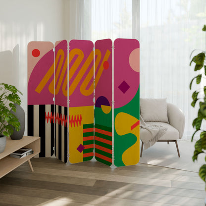 VIVID ART 5-Panel Plywood Room Divider