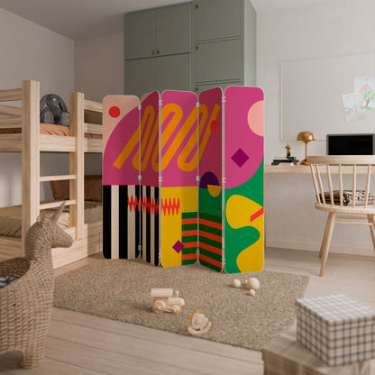 VIVID ART 5-Panel Plywood Room Divider