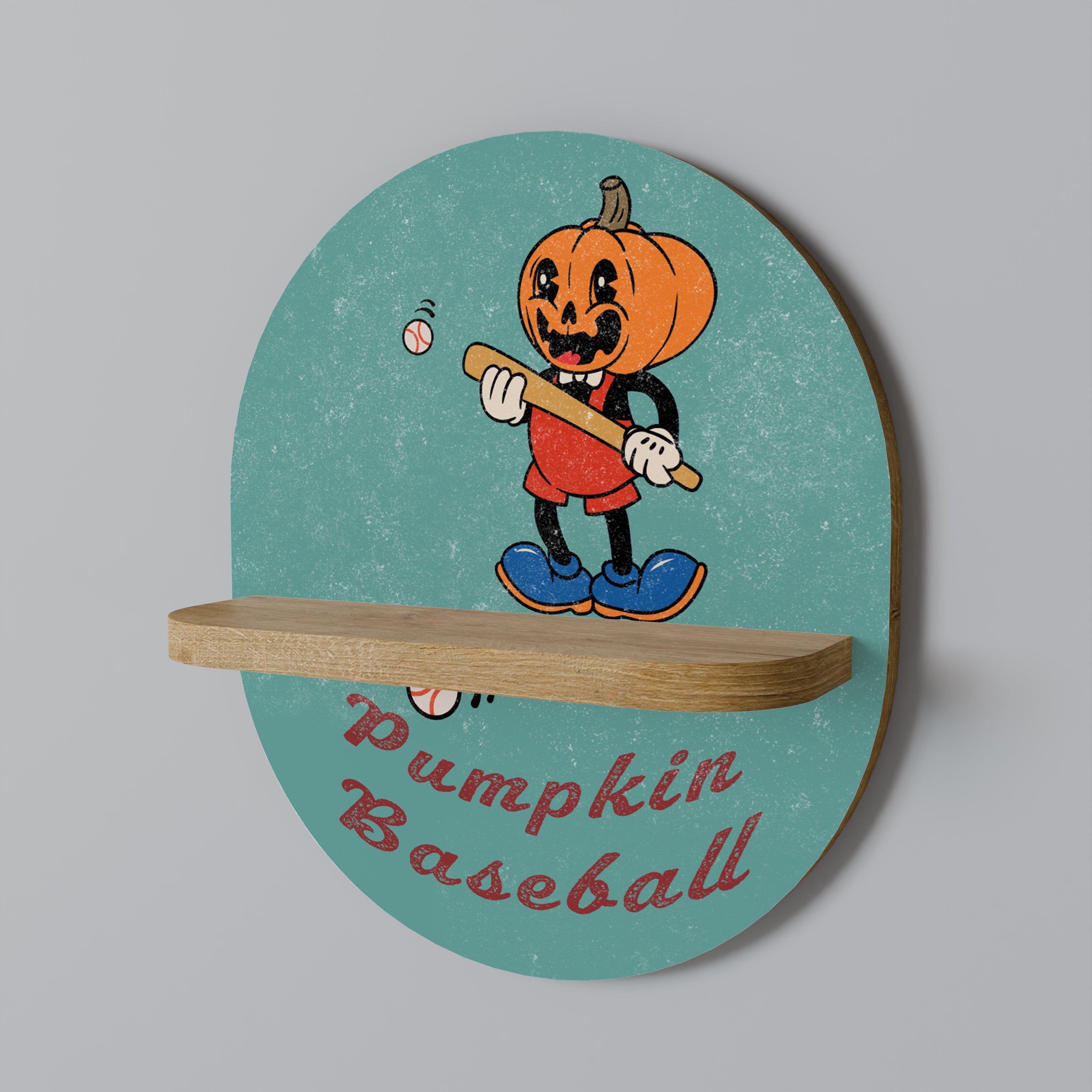 PUMPKIN BASEBALL Decorative Art Shelf