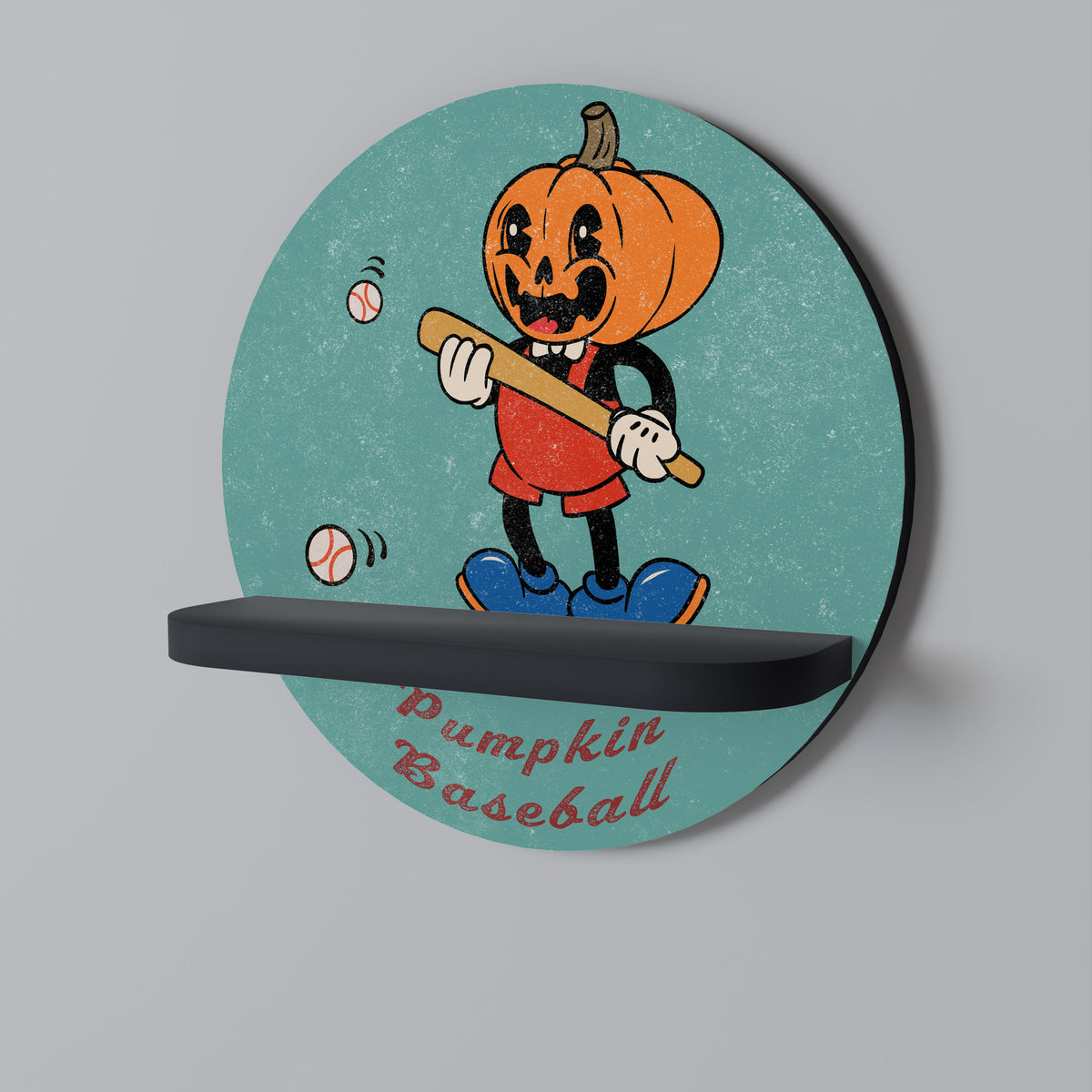 PUMPKIN BASEBALL Art Shelf