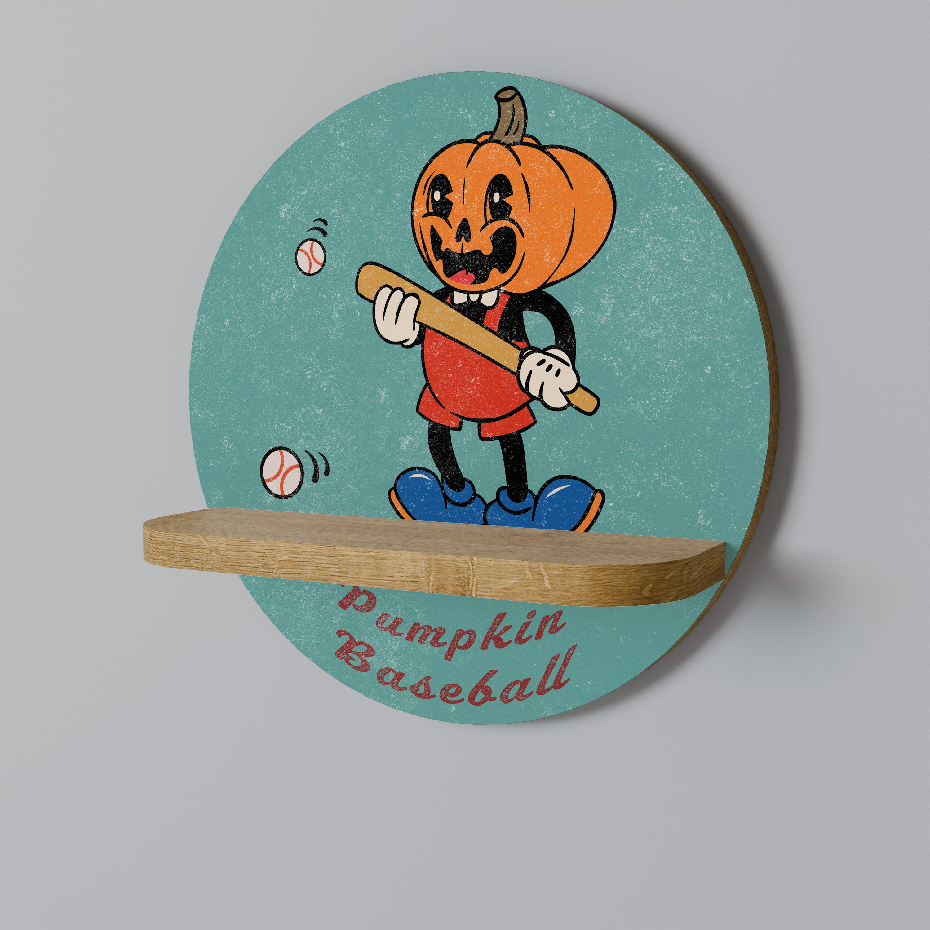 PUMPKIN BASEBALL Decorative Art Shelf
