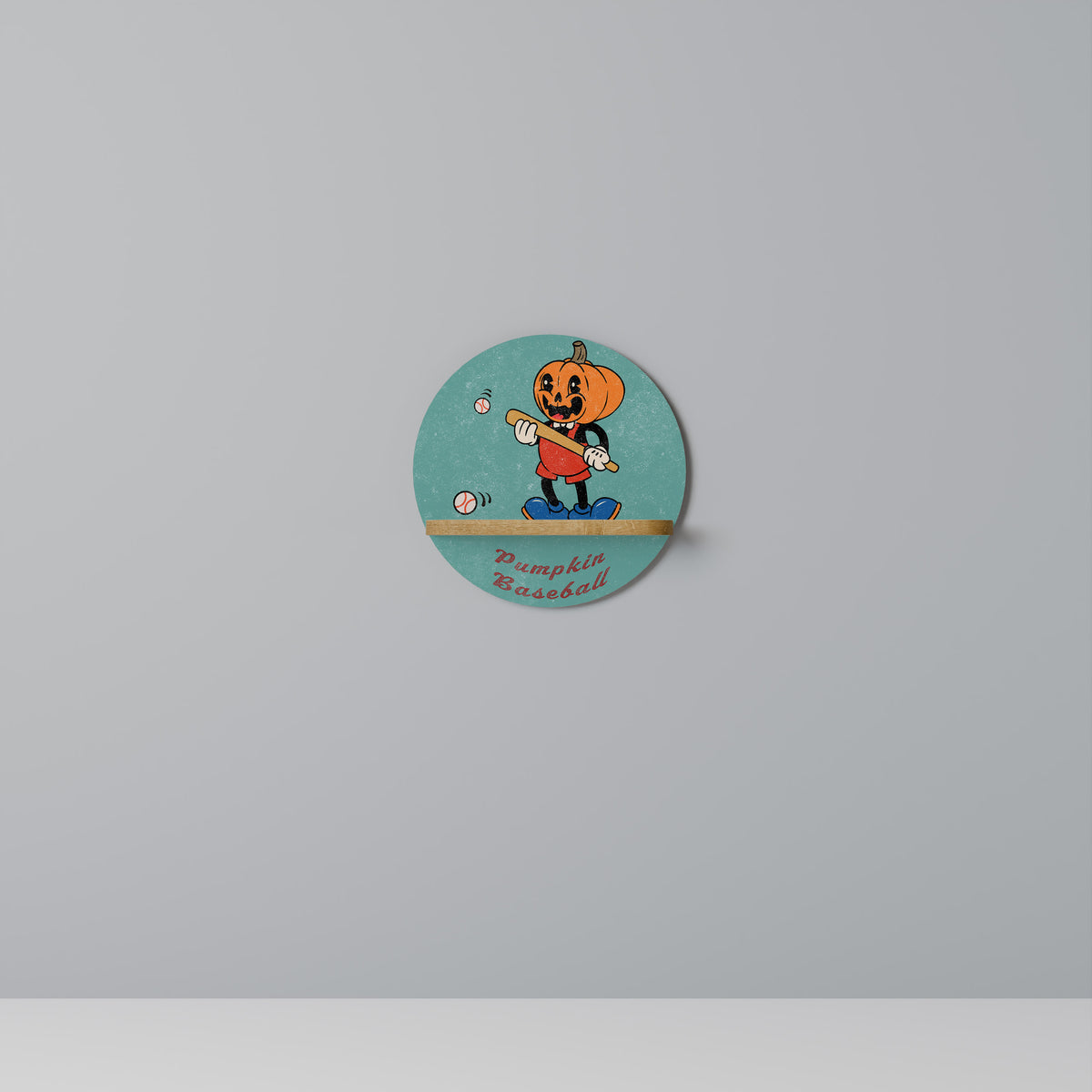 PUMPKIN BASEBALL Decorative Art Shelf