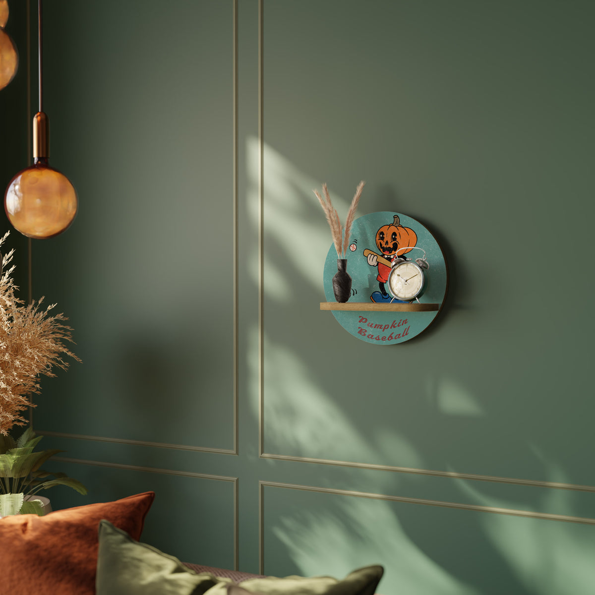 PUMPKIN BASEBALL Decorative Art Shelf