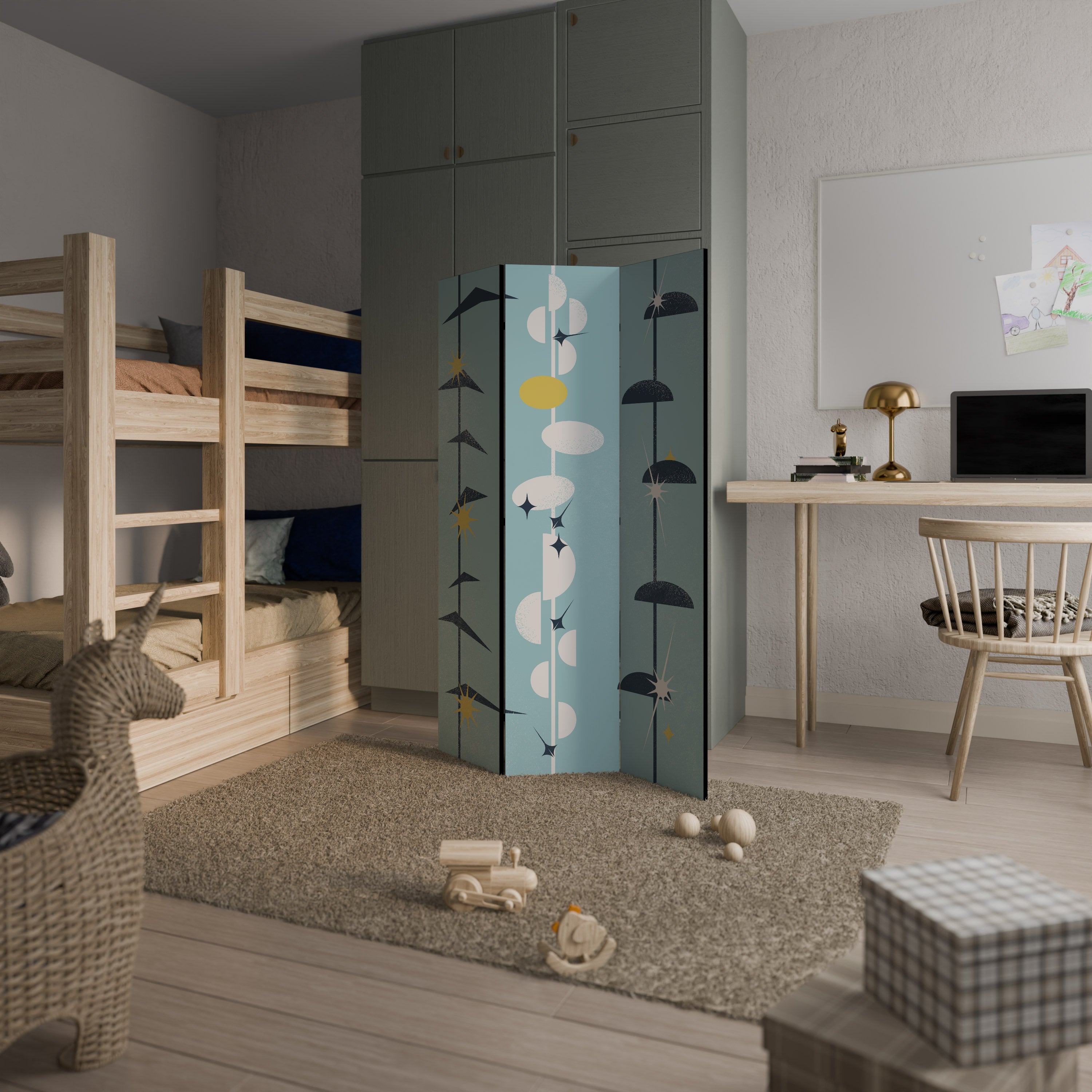 PATHS TO HAPPINESS Dekorativ rumsavdelare – 3 paneler