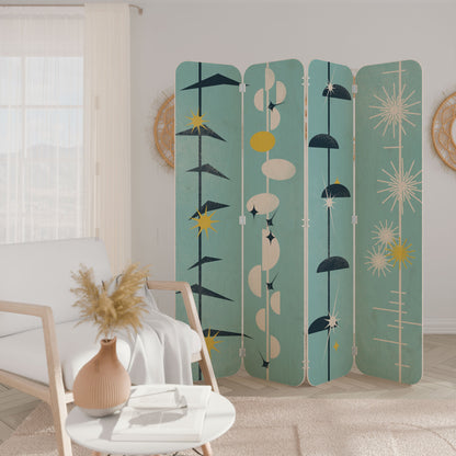 PATHS TO HAPPINESS 4-Panel Plywood Room Divider